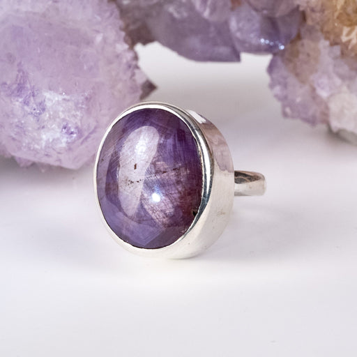 Star + Trapiche Ruby Ring 10x8mm Size 8 .925 Silver - InnerVision Crystals