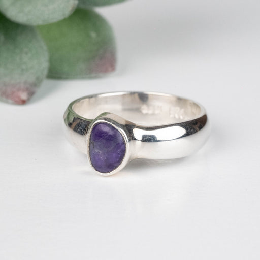 Sugilite Ring 7mm Size 6.75 .925 Silver - InnerVision Crystals