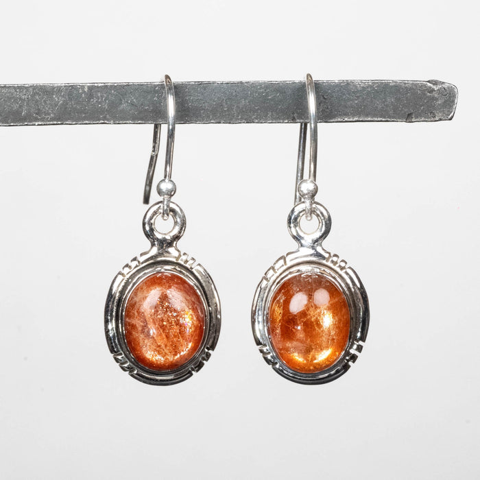 Sunstone Earrings 9x7mm .925 Silver - InnerVision Crystals