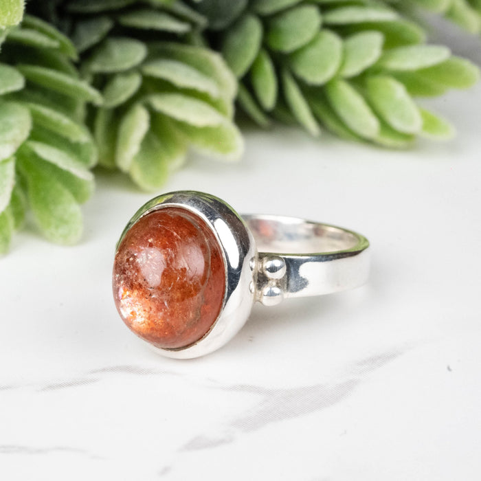 Sunstone Ring 11x9mm Size 8 - InnerVision Crystals