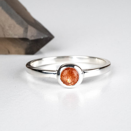 Sunstone Ring 4mm Size 11 - InnerVision Crystals