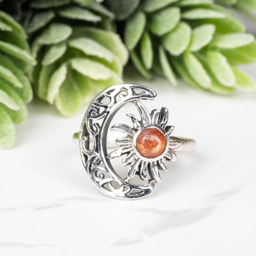 Sunstone Ring 4mm Size 4 - InnerVision Crystals