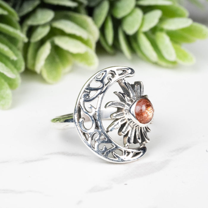 Sunstone Ring 4mm Size 4 - InnerVision Crystals