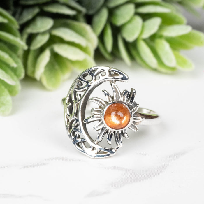 Sunstone Ring 4mm Size 5 - InnerVision Crystals