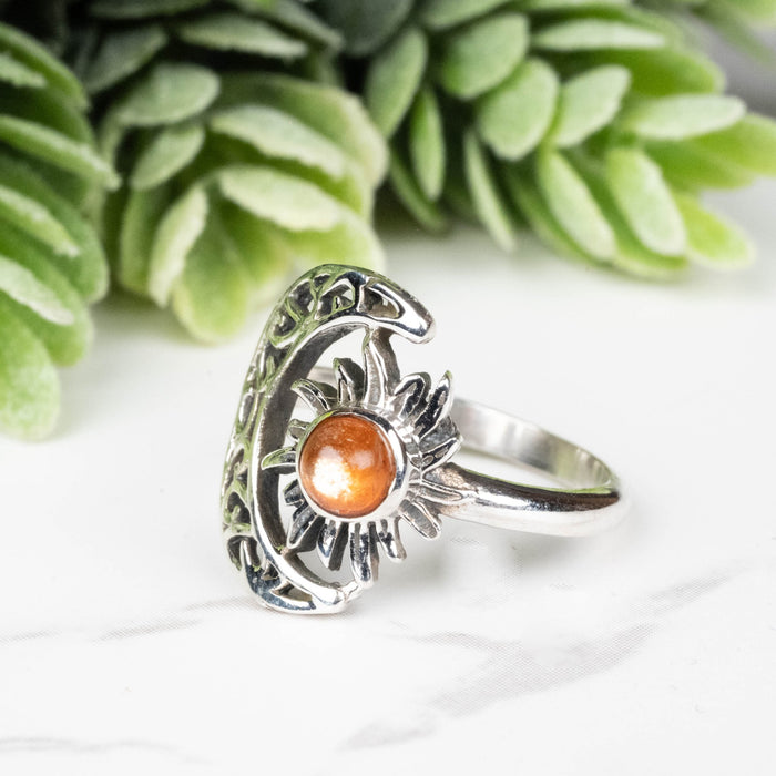 Sunstone Ring 4mm Size 5 - InnerVision Crystals