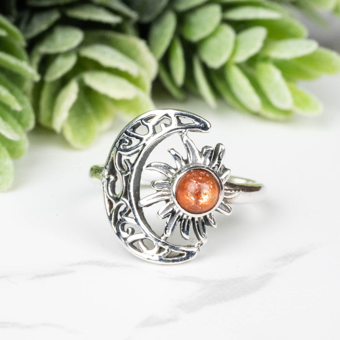 Sunstone Ring 4mm Size 6 - InnerVision Crystals
