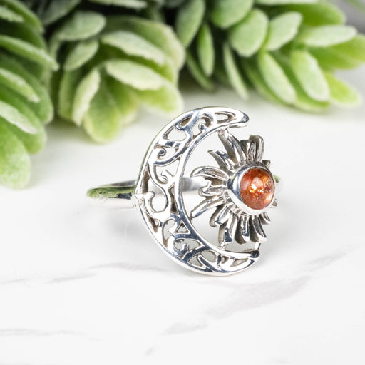 Sunstone Ring 4mm Size 6 - InnerVision Crystals