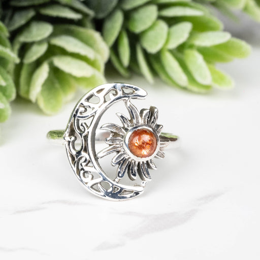 Sunstone Ring 4mm Size 6 - InnerVision Crystals
