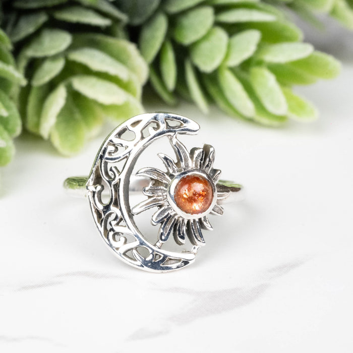 Sunstone Ring 4mm Size 6 - InnerVision Crystals