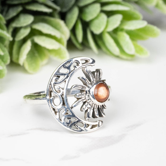 Sunstone Ring 4mm Size 6 - InnerVision Crystals