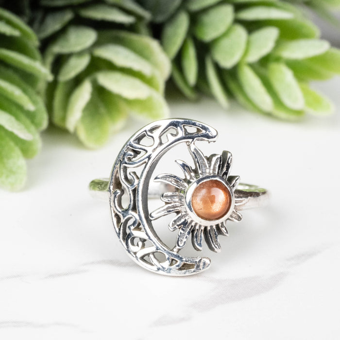 Sunstone Ring 4mm Size 6 - InnerVision Crystals