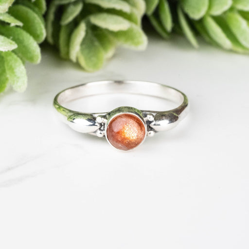Sunstone Ring 5mm Size 7.5 - InnerVision Crystals