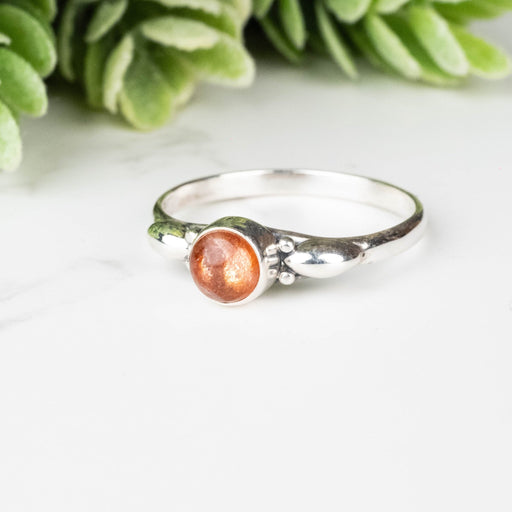 Sunstone Ring 5mm Size 7.5 - InnerVision Crystals
