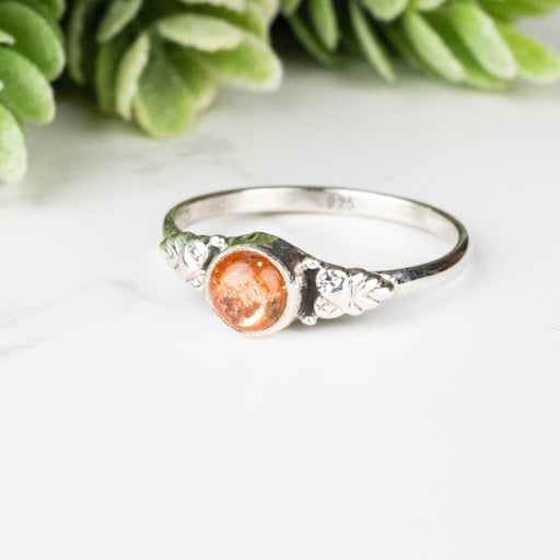 Sunstone Ring 5mm Size 8 - InnerVision Crystals