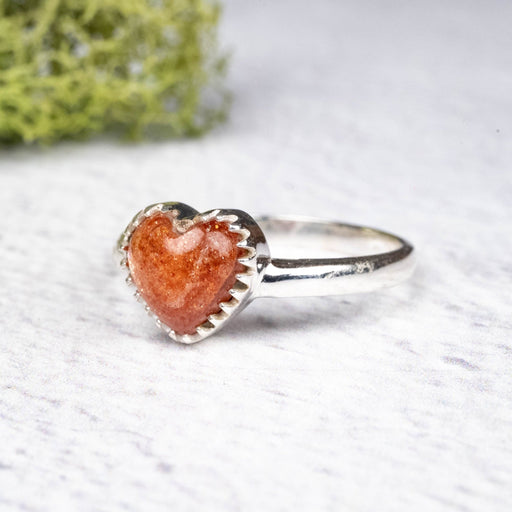 Sunstone Ring 7mm Size 8 .925 Silver - InnerVision Crystals