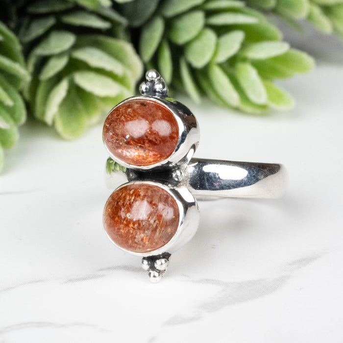 Sunstone Ring 8x6mm Size 8 - InnerVision Crystals
