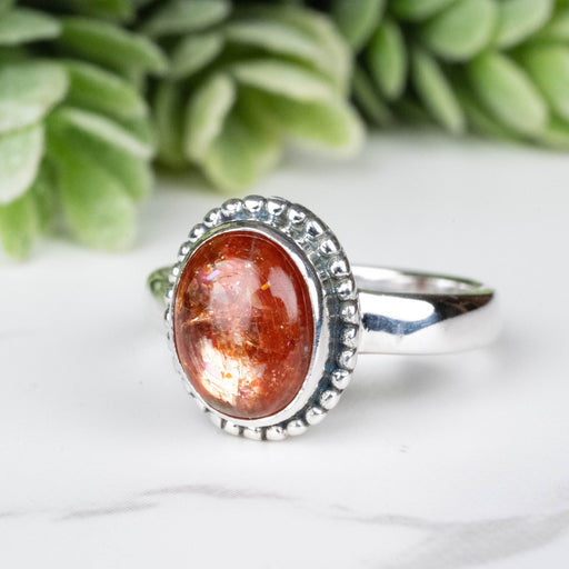 Sunstone Ring 9x7mm Size 6 - InnerVision Crystals