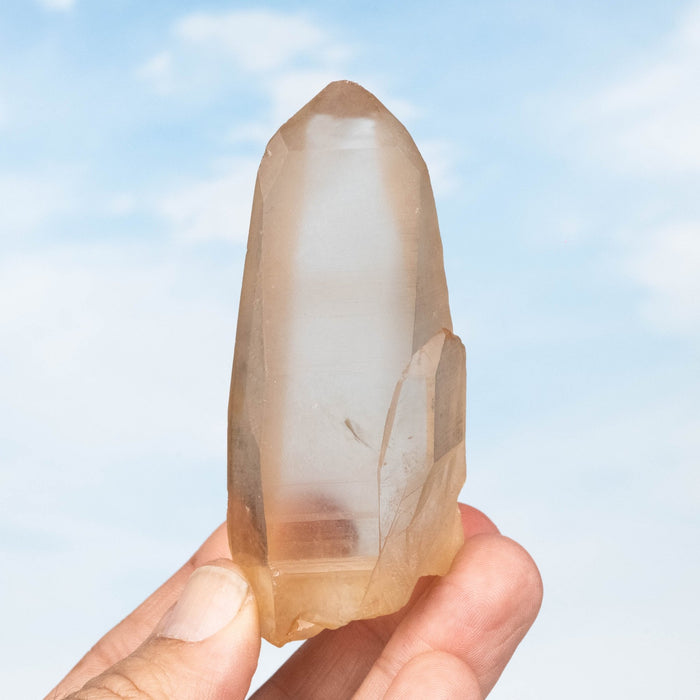 Tangerine Lemurian Seed Quartz Crystal 122 g 89x38mm - InnerVision Crystals