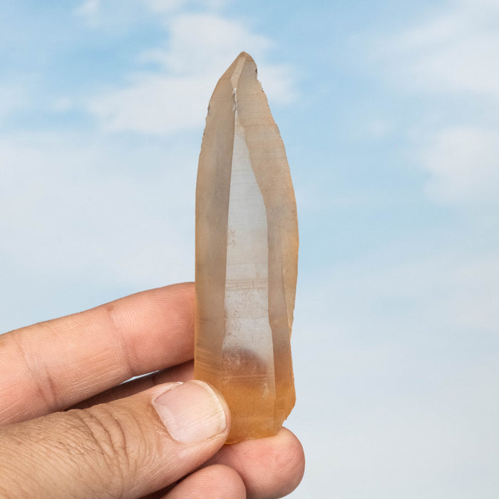 Tangerine Lemurian Seed Quartz Crystal 55 g 86x24mm - InnerVision Crystals