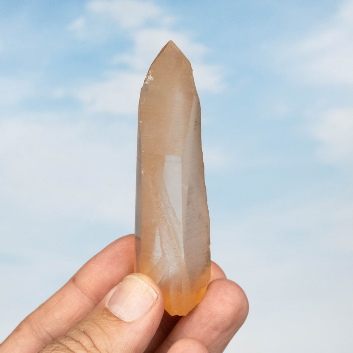 Tangerine Lemurian Seed Quartz Crystal 59 g 87x24mm - InnerVision Crystals