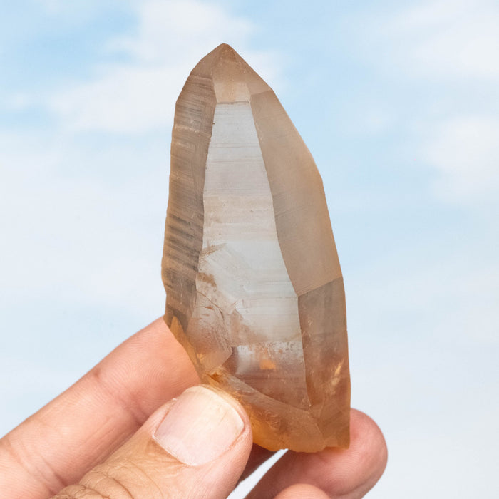 Tangerine Lemurian Seed Quartz Crystal 85 g 81x33mm - InnerVision Crystals