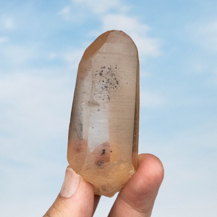 Tangerine Lemurian Seed Quartz Crystal 97 g 84x33mm - InnerVision Crystals