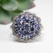 Tanzanite 3mm + 1mm White Topaz Ring Size 9 .925 Silver - InnerVision Crystals