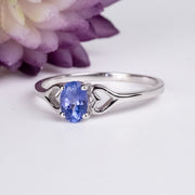Tanzanite 6x4mm Ring .925 Silver | Choose Size - InnerVision Crystals