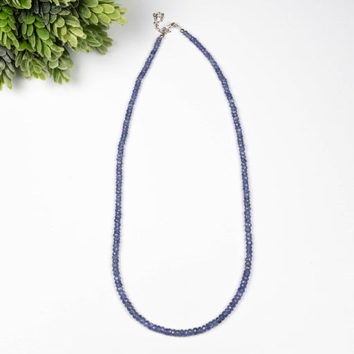 Tanzanite Bead Necklace Adjustable 19.5" .925 Silver - InnerVision Crystals