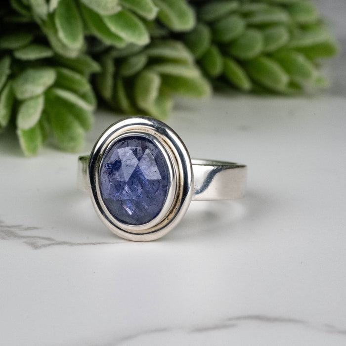 Tanzanite Ring 10x8mm Size 7 - InnerVision Crystals