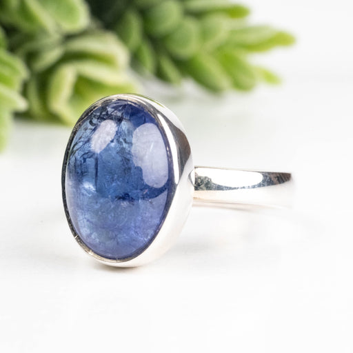 Tanzanite Ring 12x9mm Size 7 Adjustable .925 Silver - InnerVision Crystals