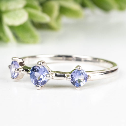 Tanzanite Ring 3mm Size 7 .925 Silver - InnerVision Crystals