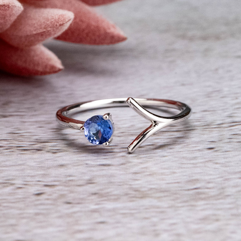 Tanzanite Ring 4mm .925 Silver | Choose Size - InnerVision Crystals