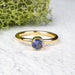 Tanzanite Ring 4mm Size 4 .925 Silver + 18k Gold - InnerVision Crystals