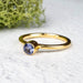 Tanzanite Ring 4mm Size 6 .925 Silver + 18k Gold - InnerVision Crystals