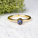 Tanzanite Ring 4mm Size 6 .925 Silver + 18k Gold - InnerVision Crystals