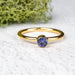 Tanzanite Ring 4mm Size 7 .925 Silver + 18k Gold - InnerVision Crystals