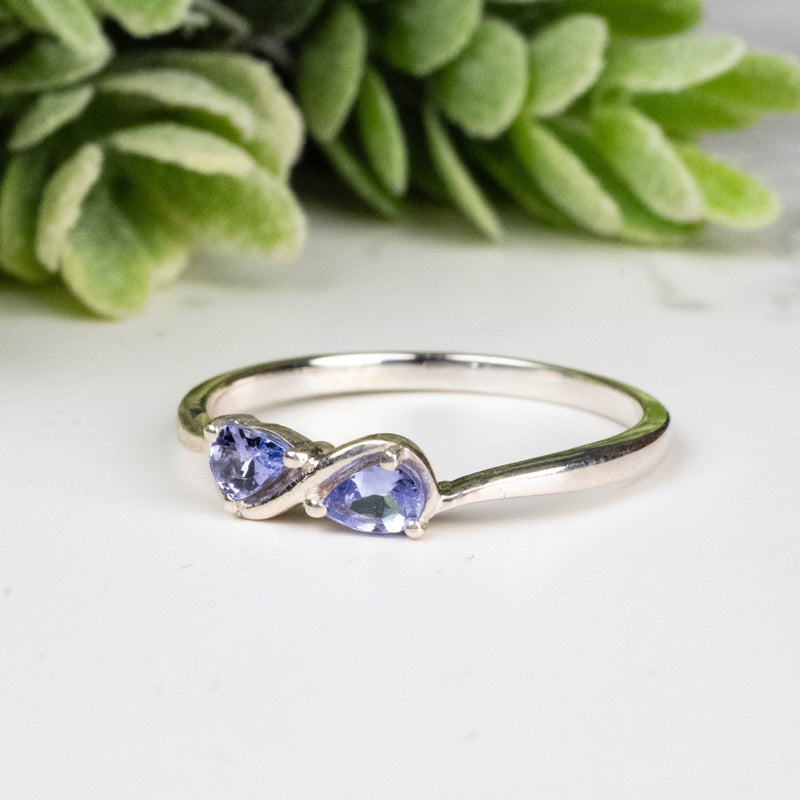 Tanzanite Ring 4x3mm Size 7 - InnerVision Crystals