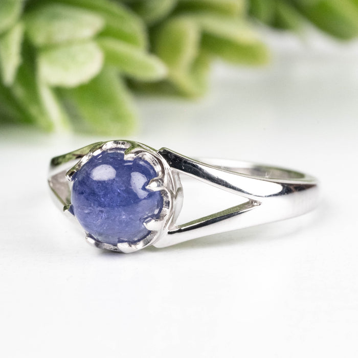 Tanzanite Ring 5.5mm Size 6 .925 Silver - InnerVision Crystals