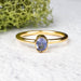 Tanzanite Ring 5x4mm Size 7 .925 Silver + 18k Gold - InnerVision Crystals