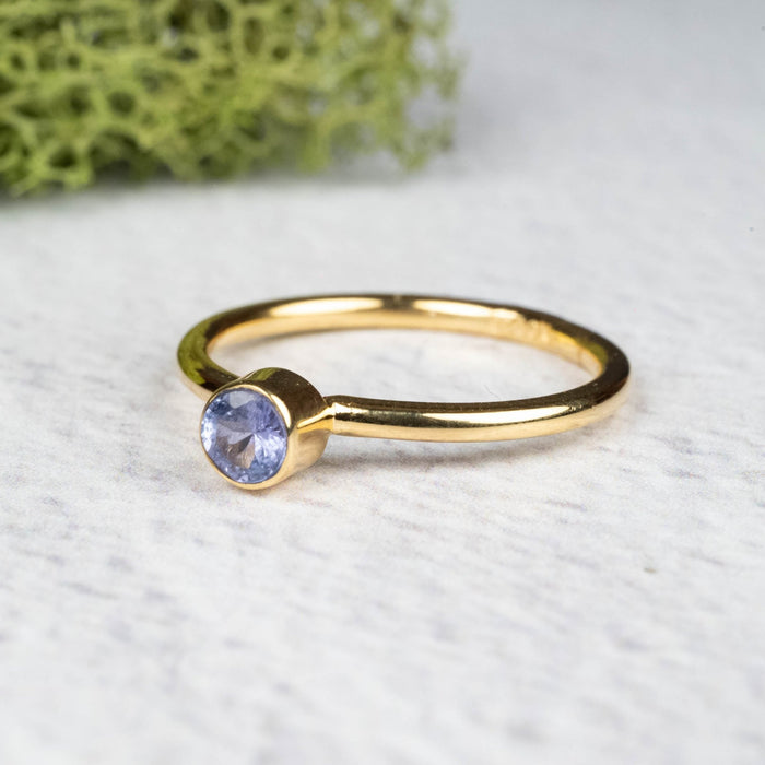 Tanzanite Ring 5x4mm Size 8 .925 Silver + 18k Gold - InnerVision Crystals