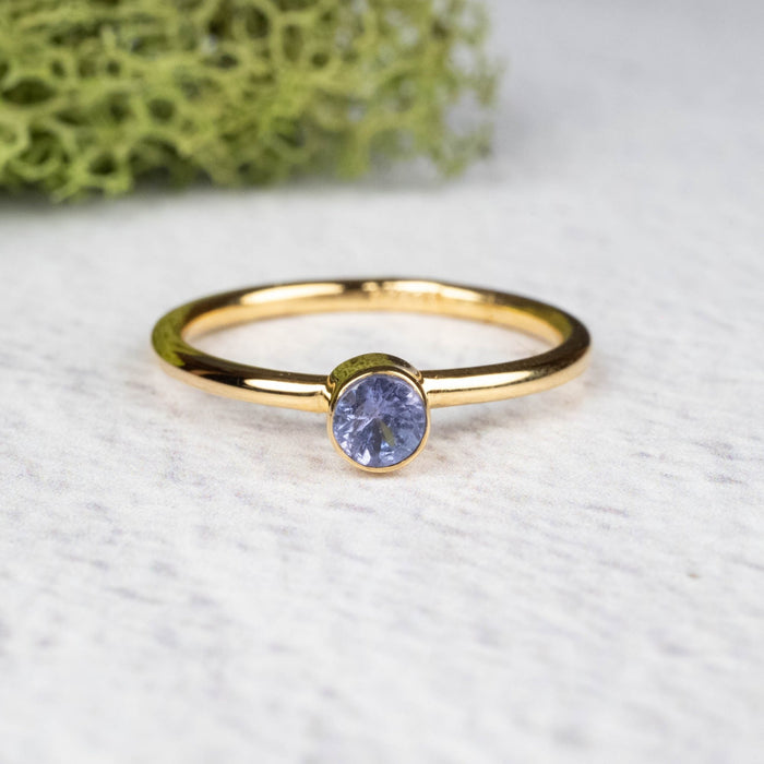 Tanzanite Ring 5x4mm Size 8 .925 Silver + 18k Gold - InnerVision Crystals