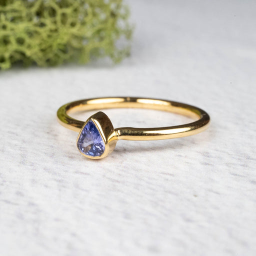 Tanzanite Ring 5x4mm Size 9 .925 Silver + 18k Gold - InnerVision Crystals