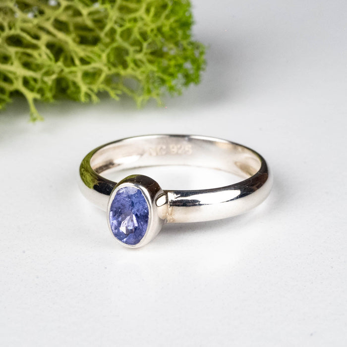 Tanzanite Ring 6x4mm Size 6 .925 Silver - InnerVision Crystals