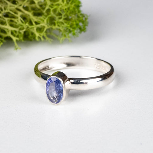 Tanzanite Ring 6x4mm Size 6 .925 Silver - InnerVision Crystals