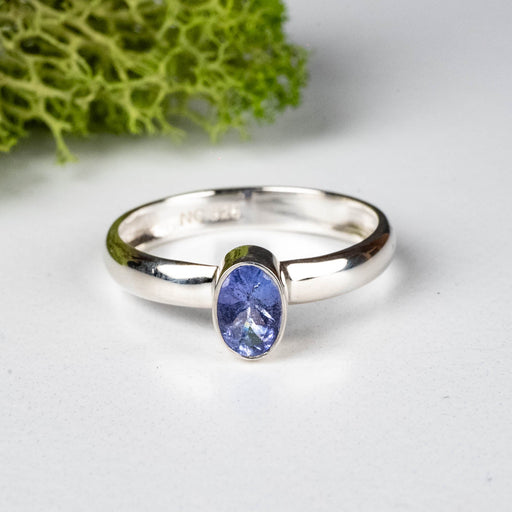 Tanzanite Ring 6x4mm Size 7 .925 Silver - InnerVision Crystals