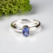 Tanzanite Ring 6x4mm Size 7 .925 Silver - InnerVision Crystals