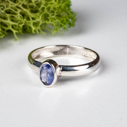 Tanzanite Ring 6x4mm Size 7 .925 Silver - InnerVision Crystals