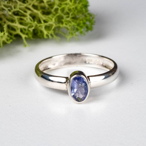 Tanzanite Ring 6x4mm Size 7 .925 Silver - InnerVision Crystals