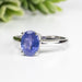 Tanzanite Ring 8x6mm Size 6 .925 Silver - InnerVision Crystals